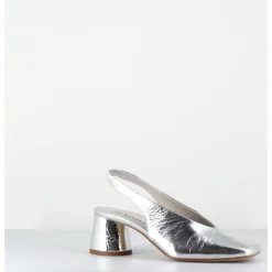 New HALMANERA Escarpins slingback en cuir métallisé - CALA21 METAL O ARGENT