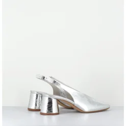 New HALMANERA Escarpins slingback en cuir métallisé - CALA21 METAL O ARGENT