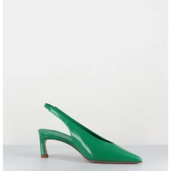 Discount HALMANERA Escarpins slingback pointu en cuir - VALE21 GLAZE MELA VERT