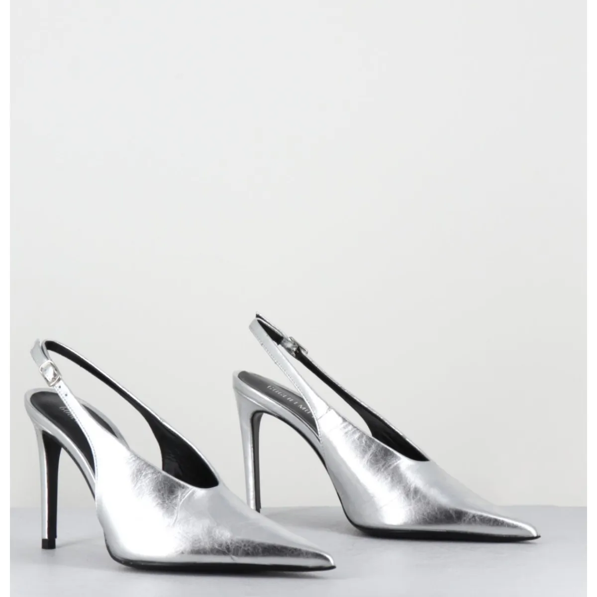 Hot ROTTA Escarpins slingback talon haut en cuir - FEEL SCRATCH SILVER ARGENT