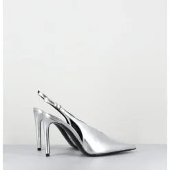 Hot ROTTA Escarpins slingback talon haut en cuir - FEEL SCRATCH SILVER ARGENT