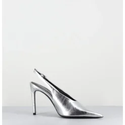 Hot ROTTA Escarpins slingback talon haut en cuir - FEEL SCRATCH SILVER ARGENT