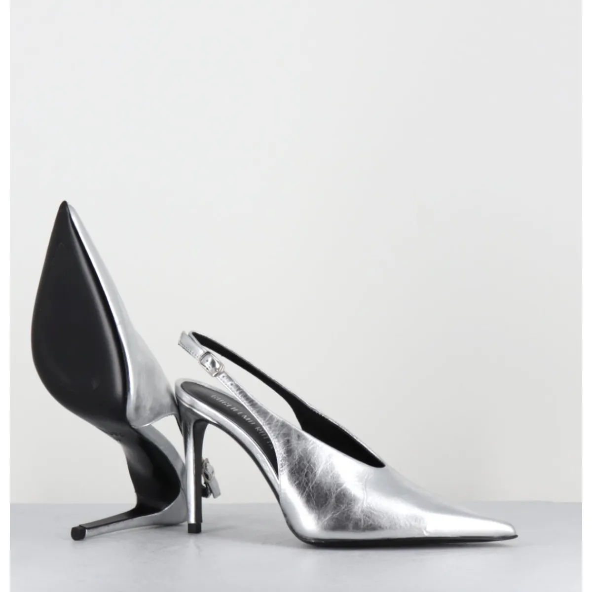 Hot ROTTA Escarpins slingback talon haut en cuir - FEEL SCRATCH SILVER ARGENT
