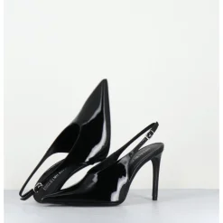 ROTTA Escarpins slingback talon haut en cuir vernis - FEEL VERNICE BLACK NOIR