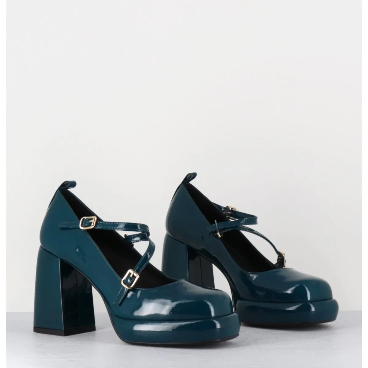 Discount GARRICE LAB Mary-Jane à plateforme en cuir vernis - ABRA VERNICE BLU BLEU