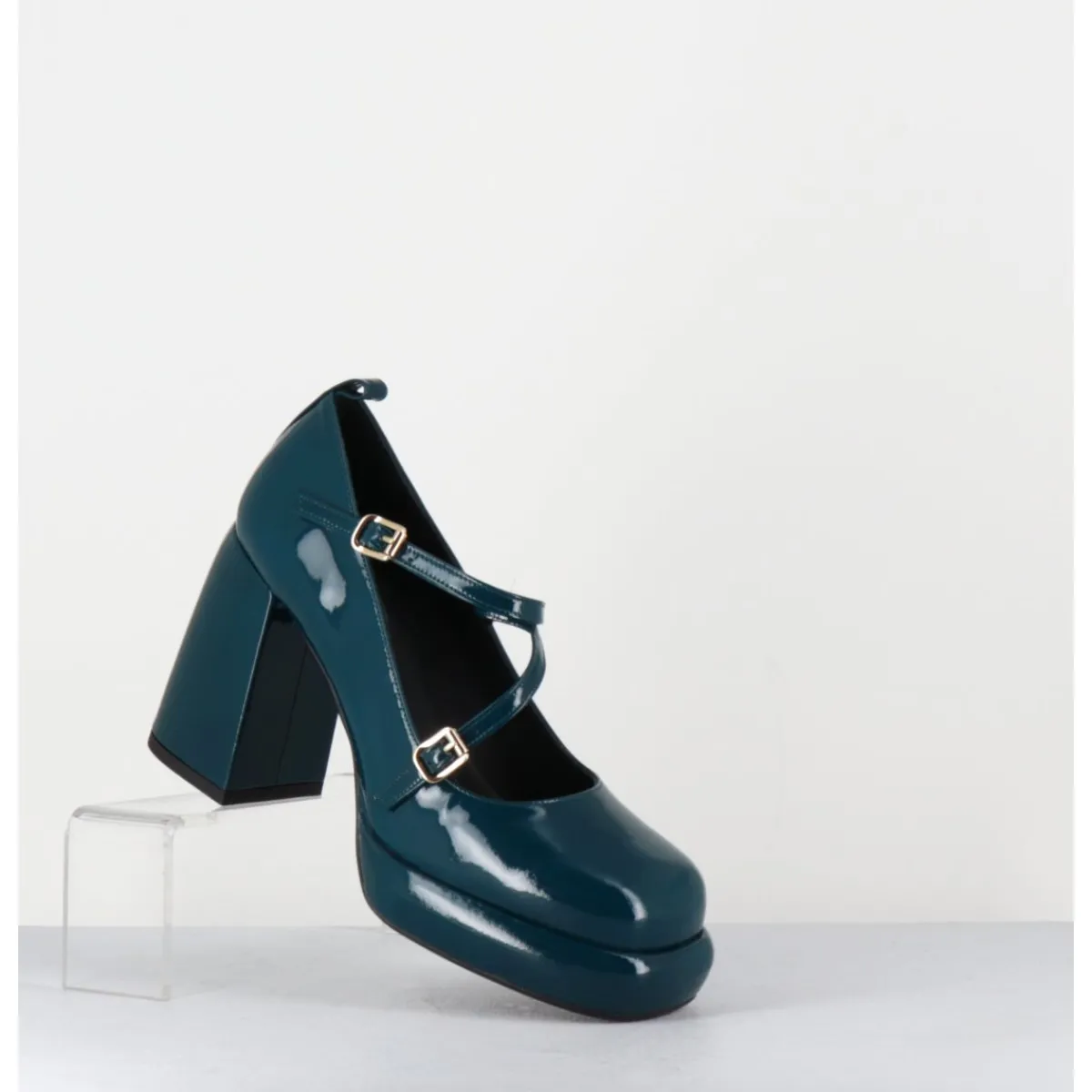 Discount GARRICE LAB Mary-Jane à plateforme en cuir vernis - ABRA VERNICE BLU BLEU