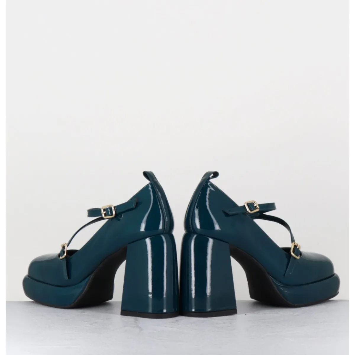 Discount GARRICE LAB Mary-Jane à plateforme en cuir vernis - ABRA VERNICE BLU BLEU