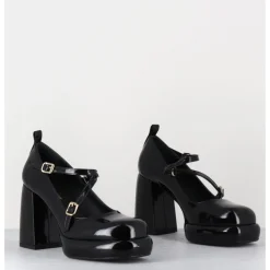 New GARRICE LAB Mary-Jane à plateforme en cuir vernis - ABRA VERNICE NERO NOIR