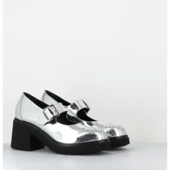 OA NON FASHION Mary-Jane à talon en cuir glacé miroir - AL111 SUPERLUX O ARGENT