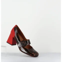 CHIE MIHARA Mary-Jane à talon en cuir vernis leopard & talon rouge - SYSA FIAT CASTANO