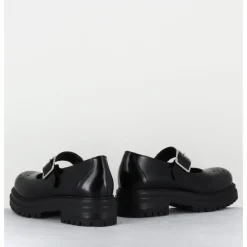 Hot OA NON FASHION Mary-Jane en cuir glacé semelle épaisse - AL108 ABRASIVATO NERO NOIR