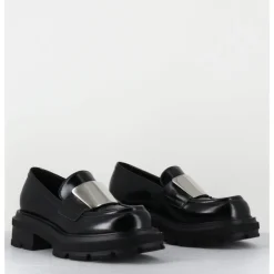 New ELENA IACHI Mocassin effet glacé & métal - E4121-T BELT NERO NOIR