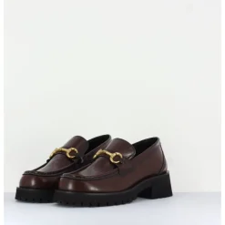 Discount GARRICE LAB Mocassin en cuir à mors doré & semelle micro - 21JMC30 MORO MARRON