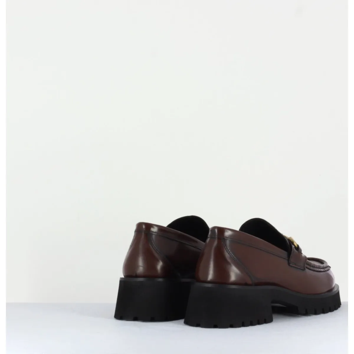 Discount GARRICE LAB Mocassin en cuir à mors doré & semelle micro - 21JMC30 MORO MARRON