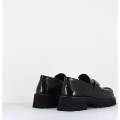GARRICE LAB Mocassin en cuir à mors doré & semelle micro - 21JMC30 NERO NOIR