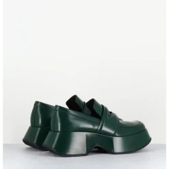 Clearance VIC MATIE Mocassins à plateforme en cuir glacé - 1F2402D LATTEX GREEN VERT
