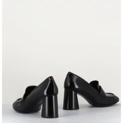 Online HALMANERA Mocassins à talon en cuir - ACE03 NERO NOIR
