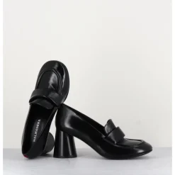 Online HALMANERA Mocassins à talon en cuir - ACE03 NERO NOIR