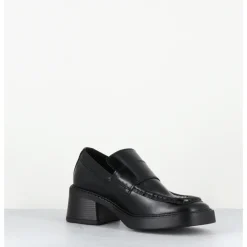 Discount E8 BY MIISTA Mocassins à talon en cuir bout carré - KARINA BLACK LOAFERS NOIR