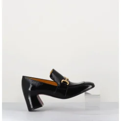 Outlet MARA BINI Mocassins à talon 70s en cuir vinyle - H759 NAPLAK NOIR