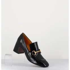 Outlet MARA BINI Mocassins à talon 70s en cuir vinyle - H759 NAPLAK NOIR