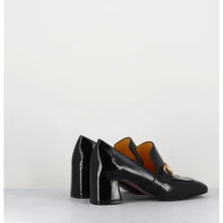 Outlet MARA BINI Mocassins à talon 70s en cuir vinyle - H759 NAPLAK NOIR