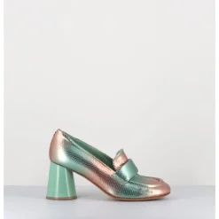 HALMANERA Mocassins à talon serpent métallisé bicolore - ACE23 VIPER RUGIADA