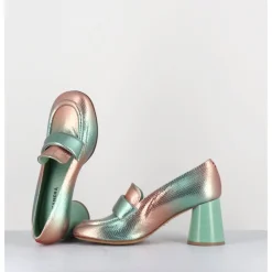 HALMANERA Mocassins à talon serpent métallisé bicolore - ACE23 VIPER RUGIADA