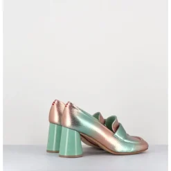 HALMANERA Mocassins à talon serpent métallisé bicolore - ACE23 VIPER RUGIADA
