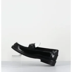 Discount GARRICE LAB Mocassins collège en cuir glacé noir & blanc - CHILO3 ABRA NERO BIANCO NOIR&BLANC
