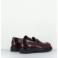 Outlet OA NON FASHION Mocassins en cuir glacé x semelle légère - AL100 ABRASIVATO BORDEAU