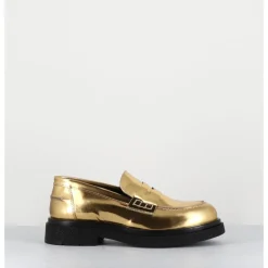 Hot OA NON FASHION Mocassins en cuir glacé miroir or semelle légère - AL100 SUPERLUX ORO DORE