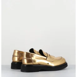 Hot OA NON FASHION Mocassins en cuir glacé miroir or semelle légère - AL100 SUPERLUX ORO DORE