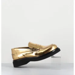 Hot OA NON FASHION Mocassins en cuir glacé miroir or semelle légère - AL100 SUPERLUX ORO DORE