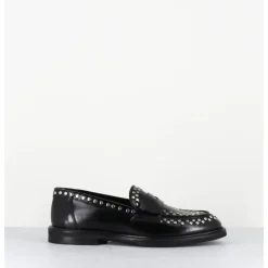 Discount GARRICE LAB Mocassins en cuir & rivets argent semelle gomme - AVERSA ABRA NERO NOIR