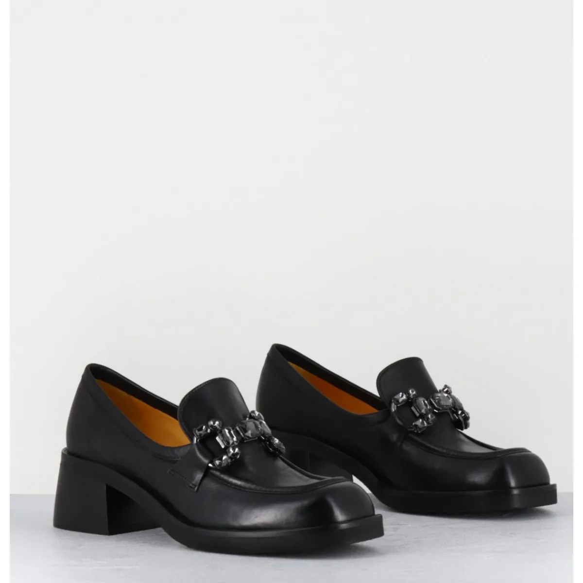 Clearance MARA BINI Mocassins en cuir & bijoux - W232588 GUANTO NERO NOIR