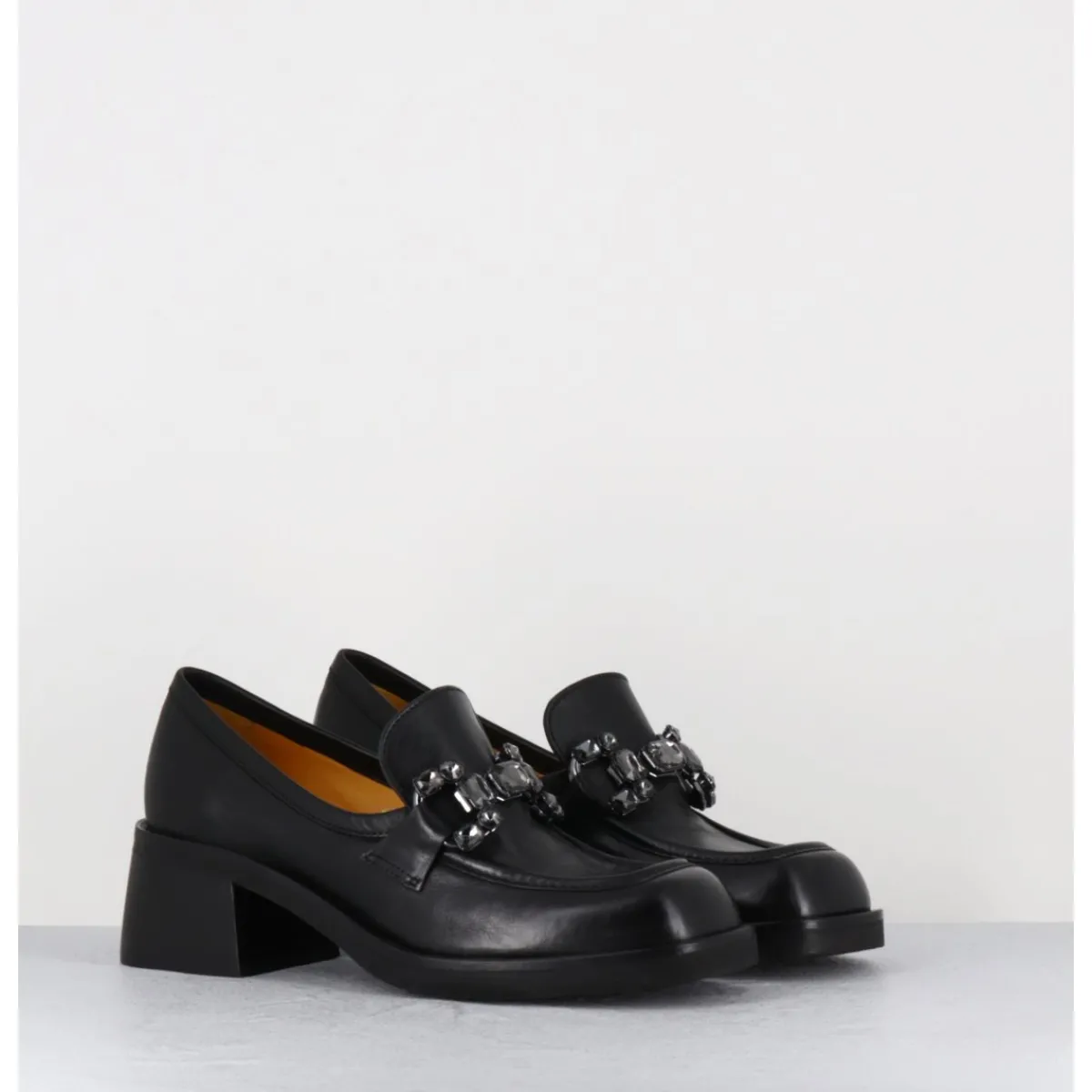 Clearance MARA BINI Mocassins en cuir & bijoux - W232588 GUANTO NERO NOIR
