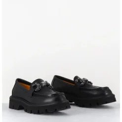 Clearance MARA BINI Mocassins en cuir souple semelle épaisse & bijoux - W201465 RACE NERO NOIR