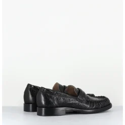 Best MALLONI Mocassins petit talon en cuir imprimé croco - GINNY BLACK NOIR