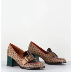 Hot CHIE MIHARA Mocassins petit talon look 70s marron - TEISIN GALLETA TESTA