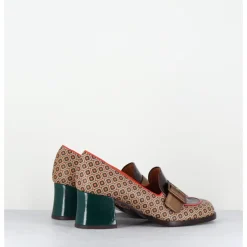 Hot CHIE MIHARA Mocassins petit talon look 70s marron - TEISIN GALLETA TESTA