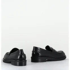 Online GARRICE LAB Mocassins plats à bout rond en cuir glacé - CHINO ABRASIVATO NERO NOIR