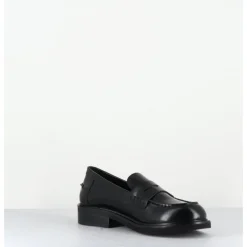 Online GARRICE LAB Mocassins plats à bout rond en cuir glacé - CHINO ABRASIVATO NERO NOIR