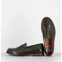 Discount ALBERTO FASCIANI Mocassins plats en cuir glacé - ZOE56040 FORESTA VERT