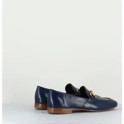 Discount MARA BINI Mocassins plats en cuir souple bleu & mors doré - N125 MARINE