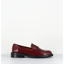 New MARA BINI Mocassins plats en cuir souple bordeaux - P906 SETA BRUNELLO ROUGE