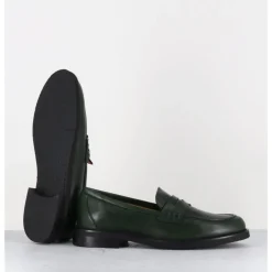 Best MARA BINI Mocassins plats en cuir souple foncé - P906 SETA MUSCHIO VERT