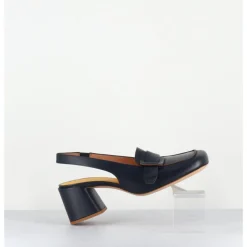 Clearance MARA BINI Mocassins slingback à talon en cuir nuit 70s - S242234 REMUVE BLU BLEU