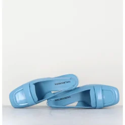 Sale HALMANERA Mocassins slingback en cuir ciel petit talon - CALA25 GLAZE CELESTE BLEU