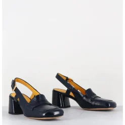 Outlet MARA BINI Mocassins slingback en naplak marine petit talon - S242233 NAPLAK BLU BLEU